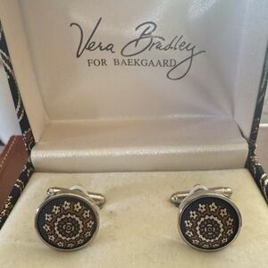 Silver, Black and Brown Cufflinks